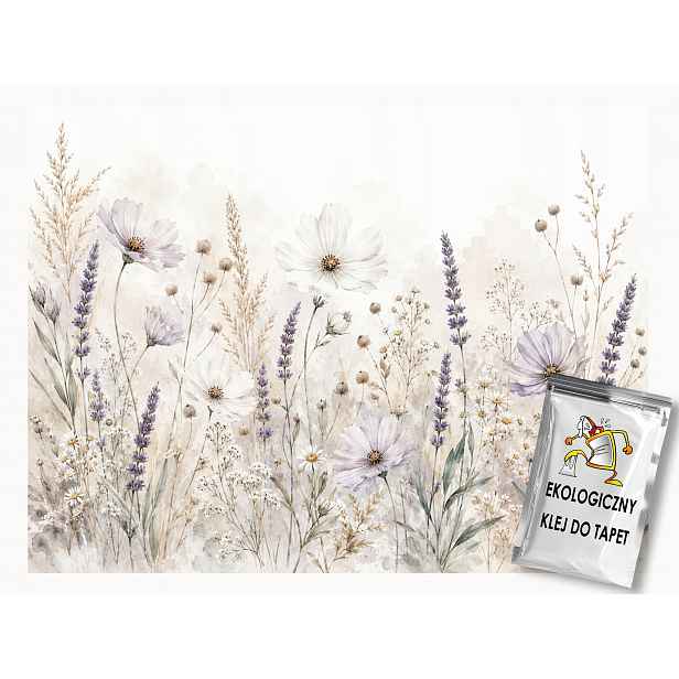 Fototapeta Flizelina Akvarel Zahrada Louka Květy Trávy Jaro 208x146 130g