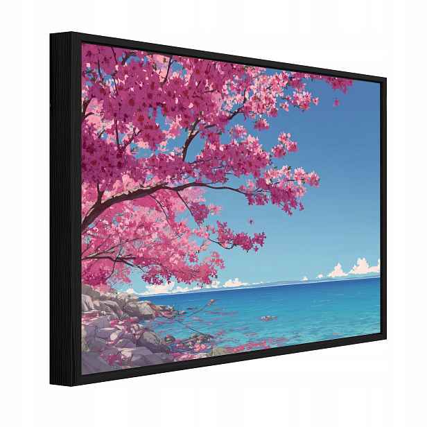 Obraz V Černém Rámu Na Plátně Oceán Krajina Obývací Pokoj Ložnice 60x40