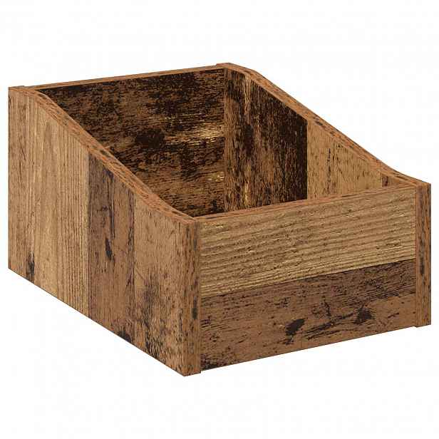 vidaXL Krabice na LP desky Staré dřevo 23 x 33 x 16 cm