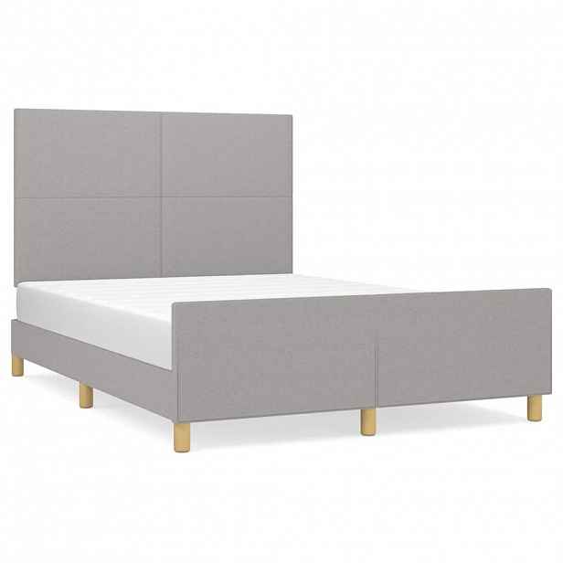 vidaXL Rám postele bez matrace světle šedý 140 x 190 cm textil
