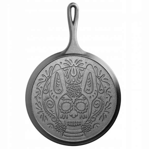 Litinová pánev na palačinky Lodge Xolo Sugar Skull 26 cm
