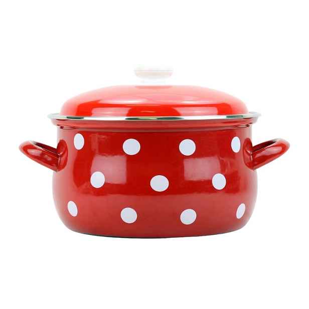 Hrnec S Poklicí Velký Smalt 18 CM Indukce Plyn Belis 2,6 L