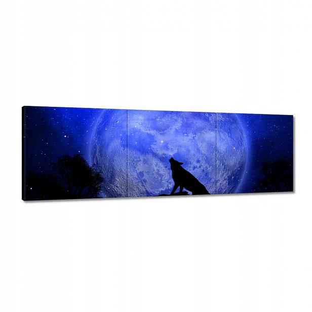 Obrazy 120x40 Vlk vyje do měsíce Noc