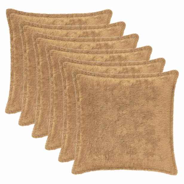 vidaXL Povlak na polštář 6 ks HOUTEN Taupe 30 x 30 cm Umělá králičí