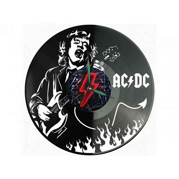 Acdc Dárek Originální dekorace do domu Hodiny z vinylové desky