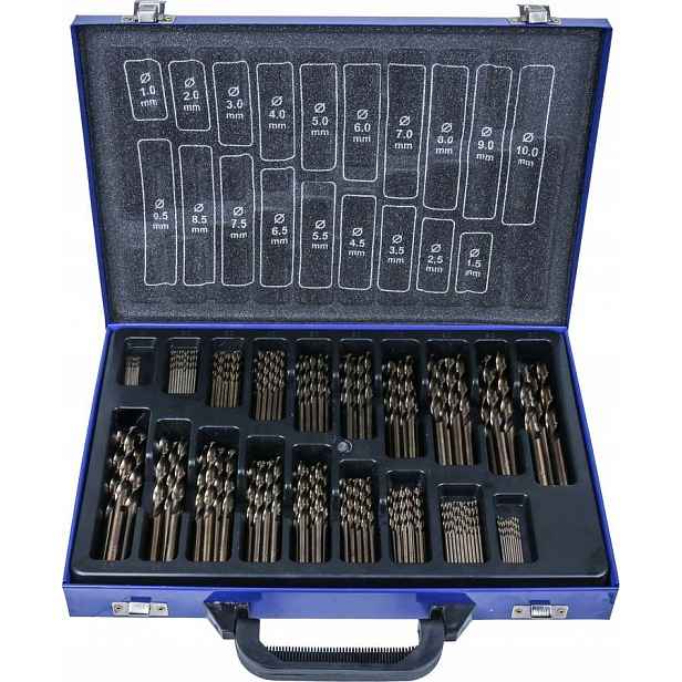 Kobaltové vrtáky, 1-10 mm, 170 ks