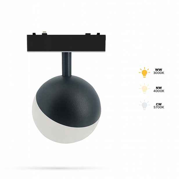 Lampa Kula 6W D pro Slim Track 48VDC 3CCT 3000K, 4000K, 5700K