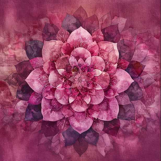 Obraz Na Plátně Canvas Růžová Mandala Lotosu Harmonie Okvětních Lístků 50x50