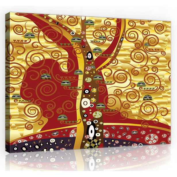 Obraz Na Plátně Plátno 70x50 Abstrakce Umění Grafika Strom Klimt