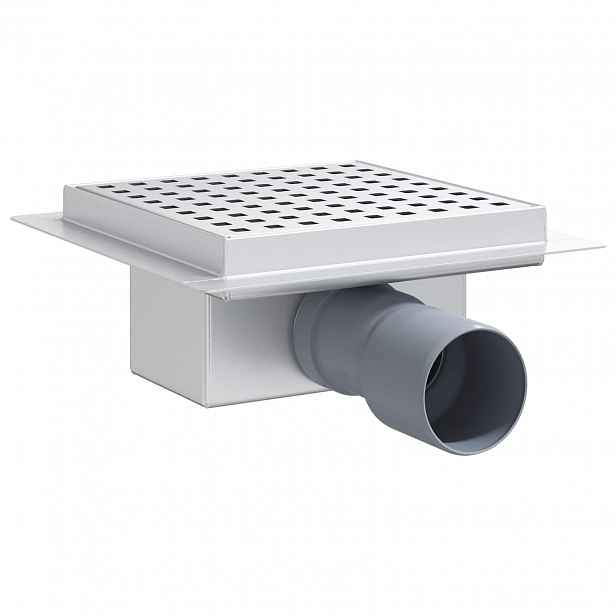 vidaXL Sprchový odtok s tečkami Stříbrná 15 x 15 cm Nerezová ocel 304