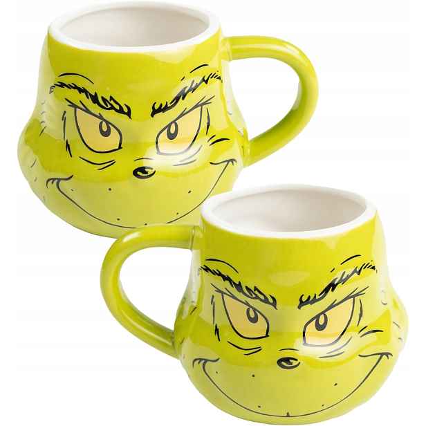 Keramický Hrnek Grinch 3D Zelený Na Horké Nápoje 320 ML