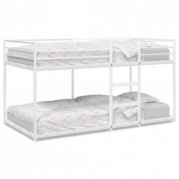 vidaXL Patrová postel bez matrace bílá 107x203 cm ocel