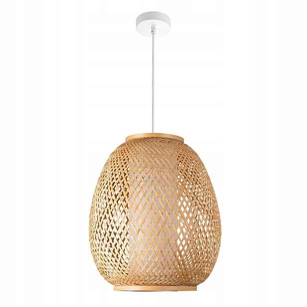 Závěsná bambusová lampa Pesa L 40 cm Boho do obývacího pokoje a ložnice
