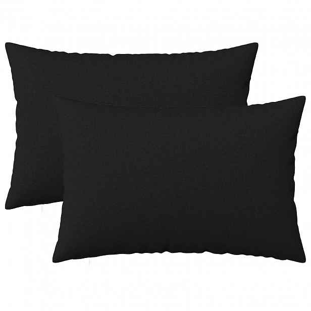 vidaXL Polštář s polštářem HEERLEN 2 ks Černá Textil