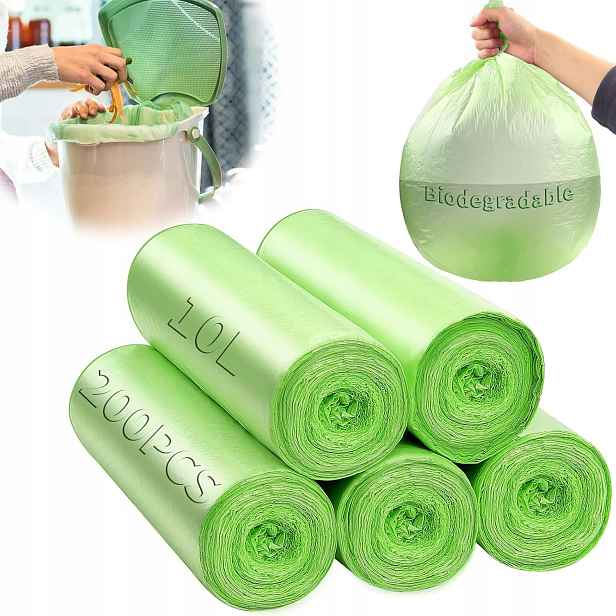 Biodegradowatelné Sáčky Na Odpadky 10L 200KS 45X50CM Pro Kompostování