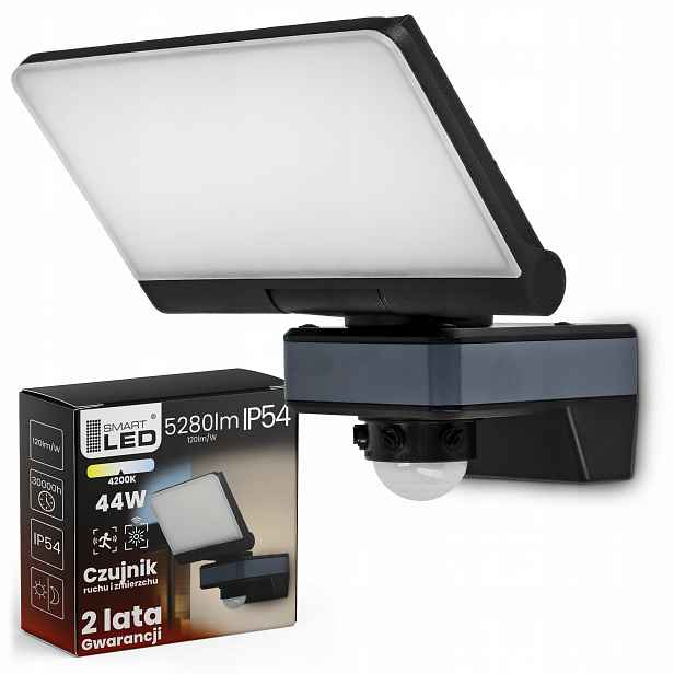 Halogenový Led reflektor 44W Zahradní fasádní lampa s pohybovým senzorem