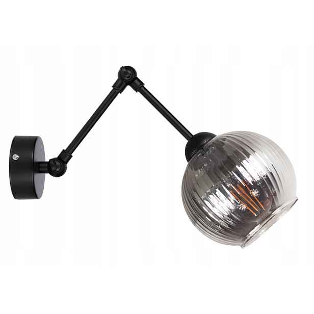 Nástěnná lampa černá nástěnná lampa Glass Ryflovaná do obývacího pokoje, lampa