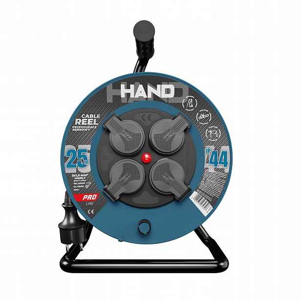 Prodlužovací Kabel bubnový Hand Pro 25 m 4x Zásuvky 230 V IP44 H05RN-F 3x1,5 mm²