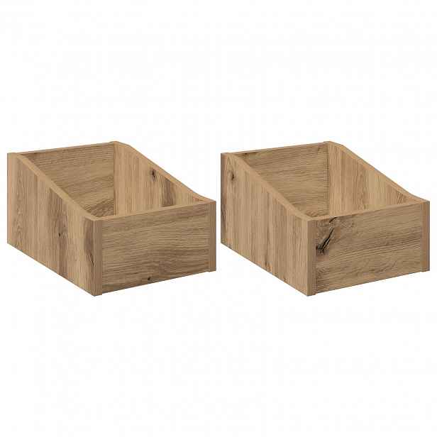 vidaXL Krabice na LP desky 2 ks Dub artisan 23 x 33 x 16 cm