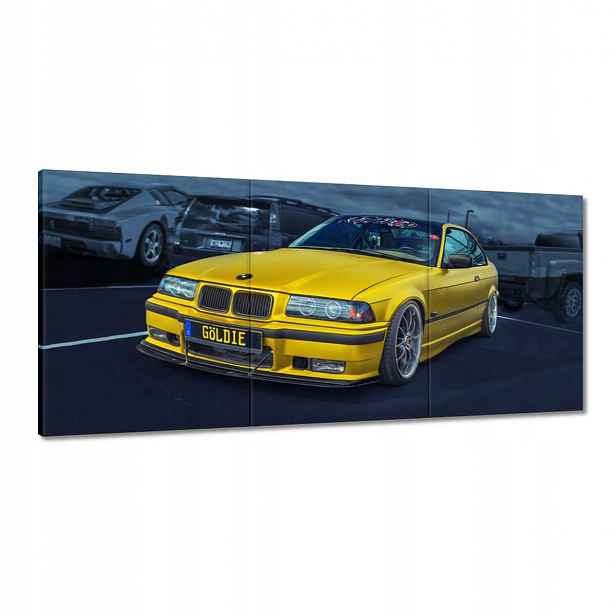 Obrazy 150x70 Zlatý automobil Bmw Auto