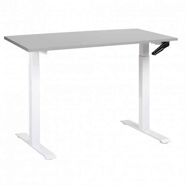 Beliani PSACÍ STŮL šedobílý 120/72 cm manuální výškově nastavitelný Destin III