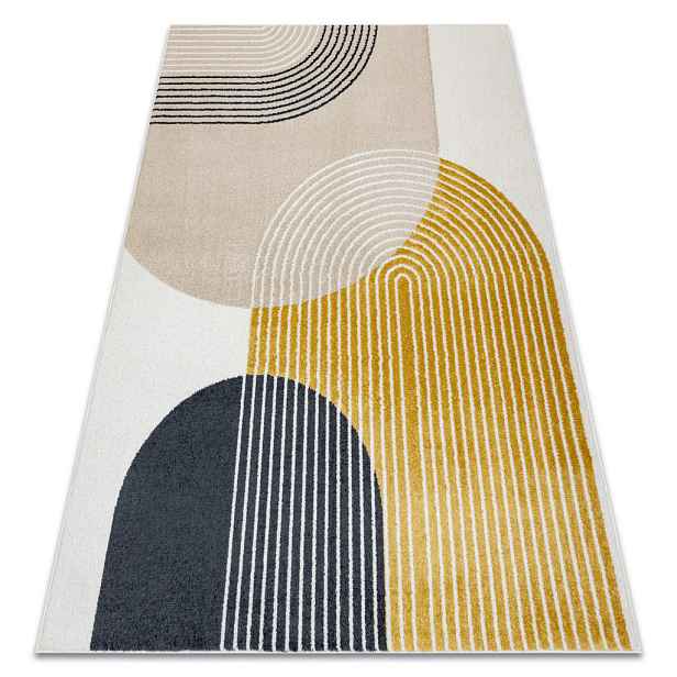 rugsX KOBEREC FUSION 0240 krémová / žlutá - Geometrický, moderní, abstraktní 80/150 cm