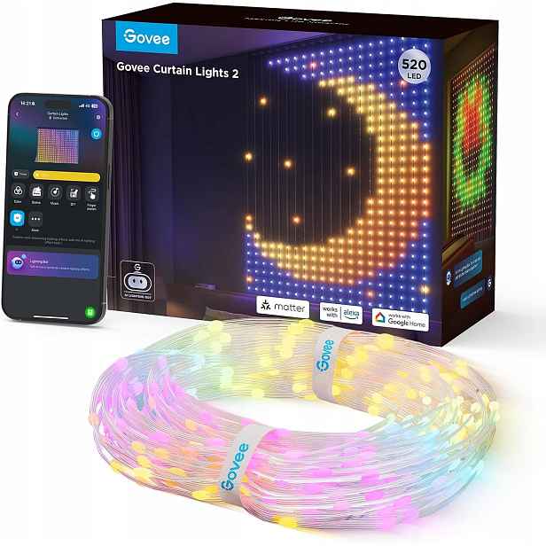 Světelný Závěs Rgb Osvětlení Govee 520 Led Lampy Rgbic IP65 Sada