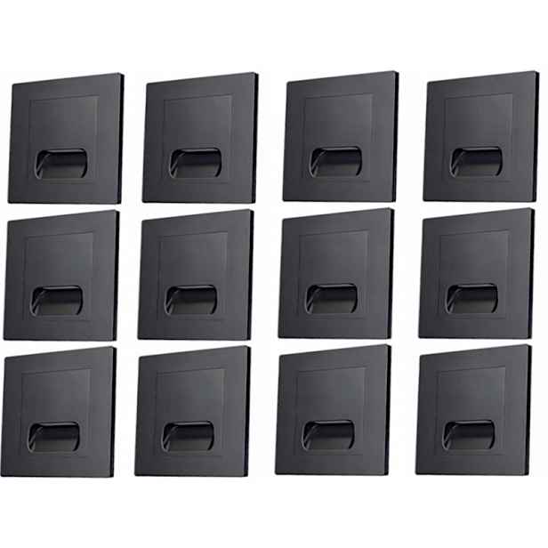 12 x Led lampa na schody 230V Černá Schodišťová lampa Osvětlení schodů