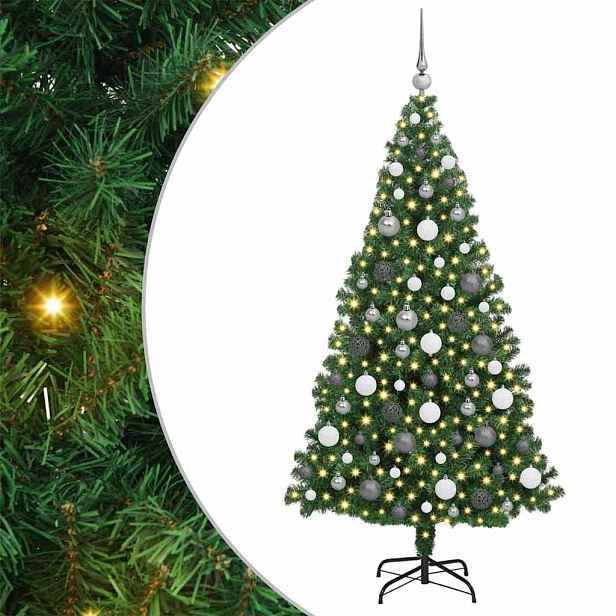vidaXL Umělý vánoční stromeček Zelená 180 cm PVC, ocel a plast