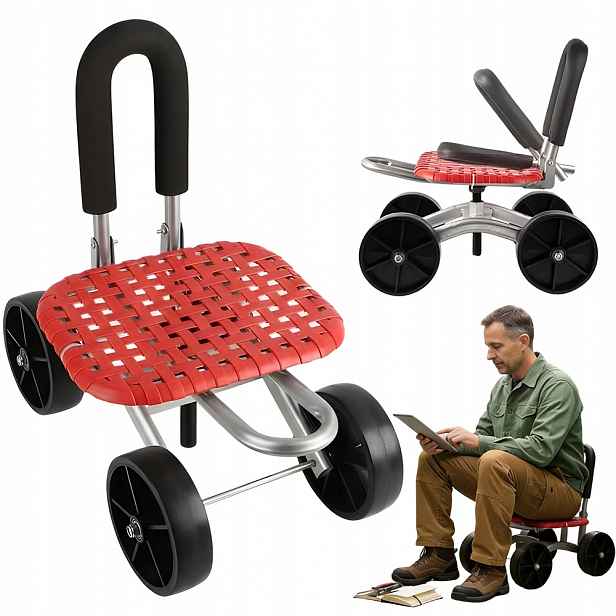 Přepravní zahradní vozík s přívěsem, rozkládací, do 300 kg, stolička 360°