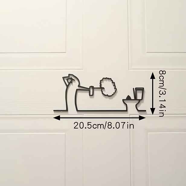 TEMU 1 ks, "Značka toalety" Line Ornament, Zábavný design, Značka toalety, Minimalistické umění, Originální humorný design, 3D Line Art, Linea