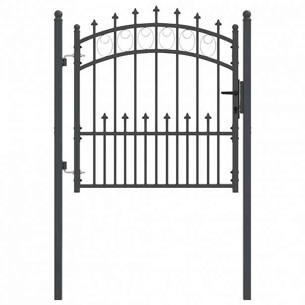 vidaXL Brána s hroty EMMEN 104 x 97 cm Práškově lakovaná ocel Šedá