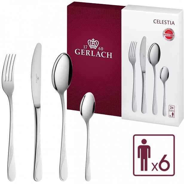 Gerlach sada příborů 24 ks lesk krabička Celestia 04A