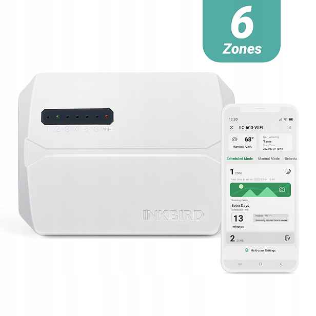 Inkbird IIC-600-WIFI 6zónový automatický Wi-Fi chytrý zavlažovací ovladač