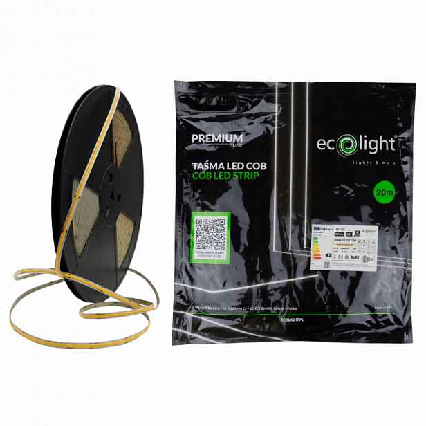 Led pásek Cob 9W/m 945lm/m 480LED/m 12V teplý IP67 Hermetický 20 m