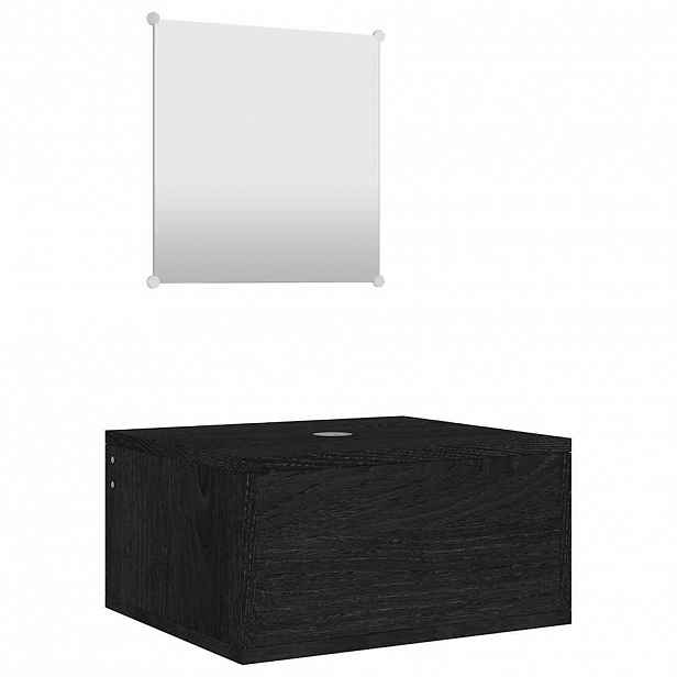 vidaXL 2dílná koupelnová sada nábytku z černého imitujícího dřeva