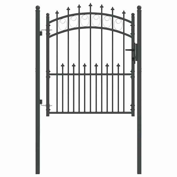 vidaXL Brána s hroty EMMEN 104 x 109,5 cm Práškově lakovaná ocel Šedá