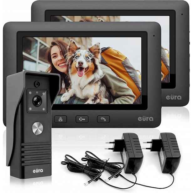 Videovrátný Telefon 2 Monitory 7 Palců 4VODIČOVÝ S Nočním Viděním