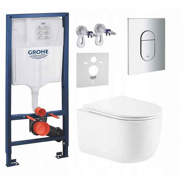 Podomítkový Wc set Grohe s mísou Imprese a tlačítkem Chrom