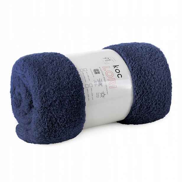 Deka z mikrovlákna typu flano 200x220, modrá, měkká, Lori D91