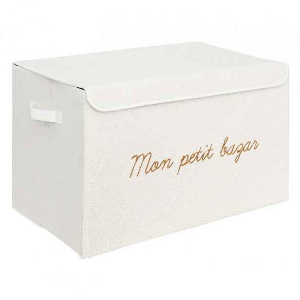 Krémový skládací box na hračky MON PETIT BAZAR, 36x57cm