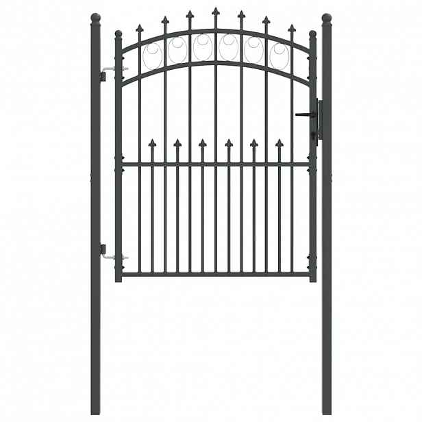 vidaXL Brána s hroty EMMEN 104 x 117 cm Práškově lakovaná ocel Šedá