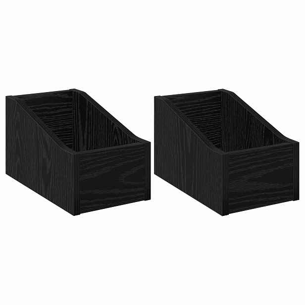 vidaXL Krabice na LP desky 2 ks Černý dub 18 x 32 x 18 cm