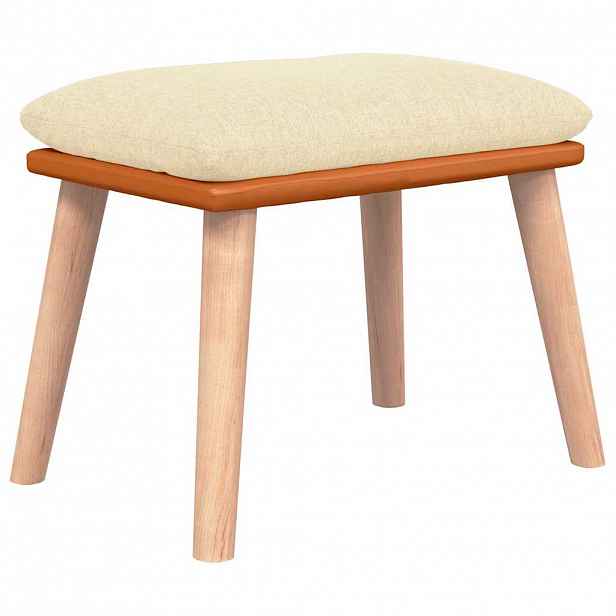 vidaXL Podnožka krémová 45x29,5x35 cm textil a umělá kůže