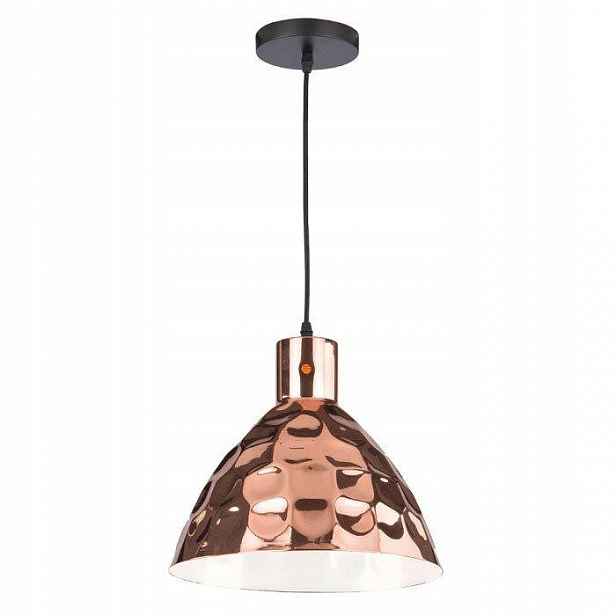 Závěsná Bodová Lampa Nad Stůl Bar Klosz Chromovaná Růžové Zlato 30 cm E27
