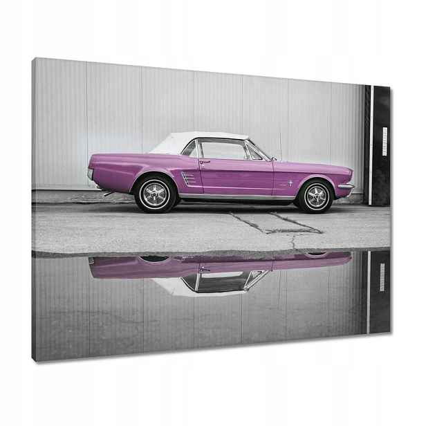 Obrazy 80x60 Ford Mustang Pudrová růžová