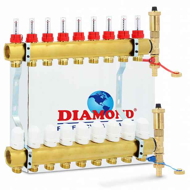 Rozdělovač pro podlahové vytápění Diamond 9