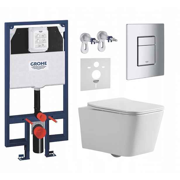 7v1 Sada Wc, Stelaz Grohe Slim Wc Mísa Imprese Tornado Tlačítko