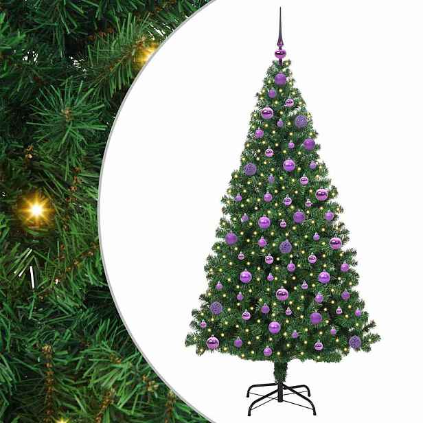 vidaXL Umělý vánoční stromeček Zelená 180 cm PVC, ocel a plast