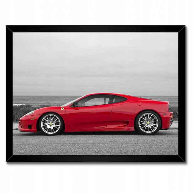 Plakáty v rámu 40x30 Červené ferrari na pláži